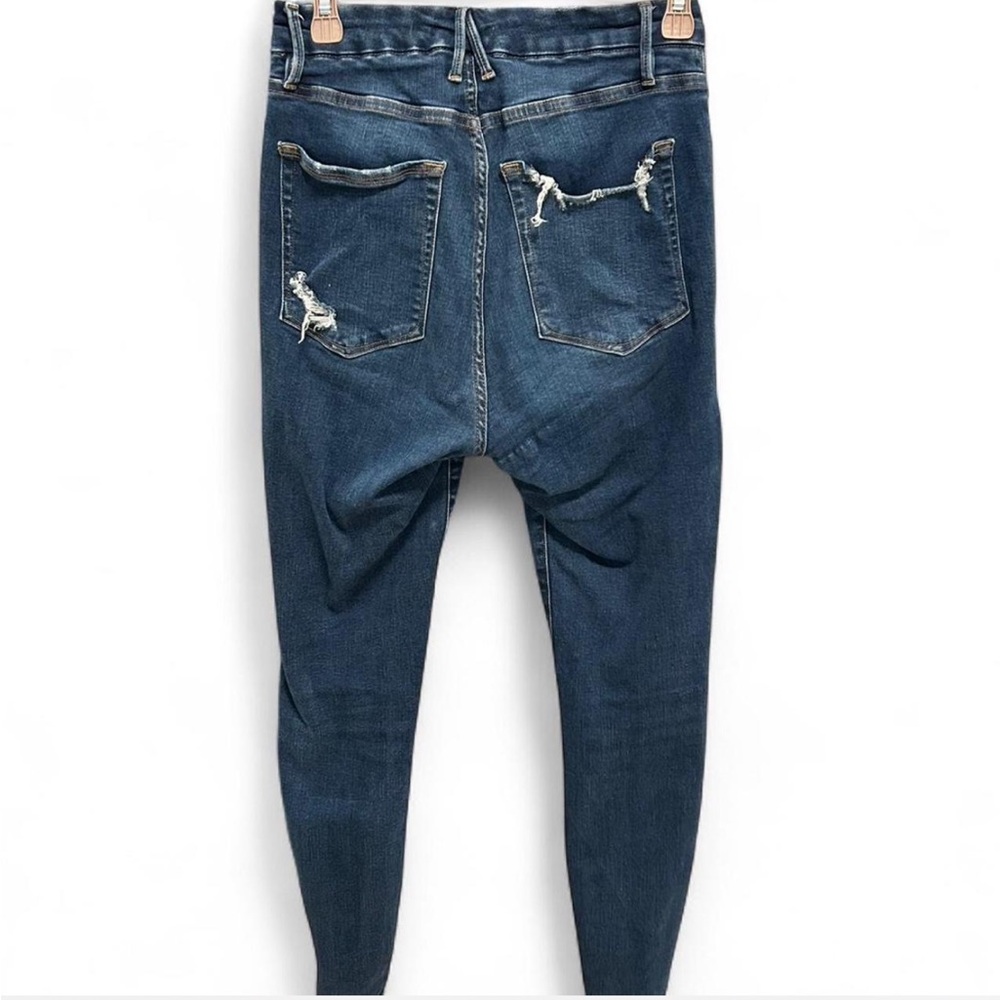 Good American High Rise Skinny Distressed Women Jeans Size 8 - Picture 2 of 7